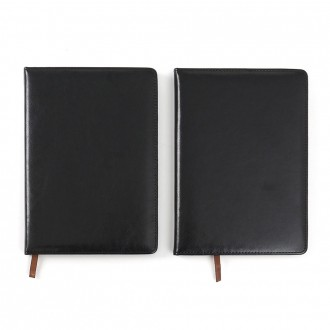 Sổ nhật ký bìa da A5 bộ 2p (đen) có dây