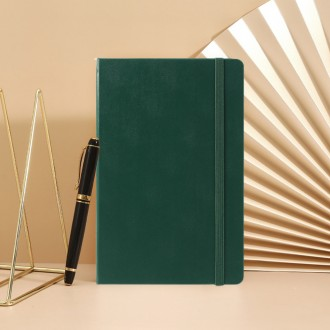 Nhật ký bìa cứng khổ lưới A5 bằng da (xanh đậm)