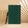 Nhật ký bìa cứng khổ lưới A5 bằng da (xanh đậm)