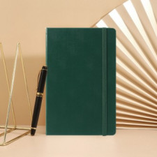 Nhật ký bìa cứng khổ lưới A5 bằng da (xanh đậm)