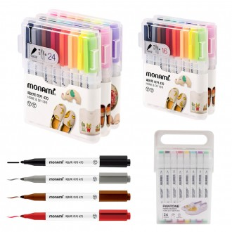 Bút đánh dấu vải Monami 470 8 màu, 12 màu, 16 màu, bộ 24 màu