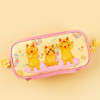 Túi đựng bút chì hai mặt Jeoncheondang Bok Cat