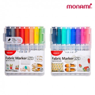 Bộ bút đánh dấu vải Monami 470 16 màu
