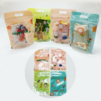 Túi đóng gói 50P túi dây kéo đứng trả lại quà tặng bao bì quà tặng chăm sóc ban ngày