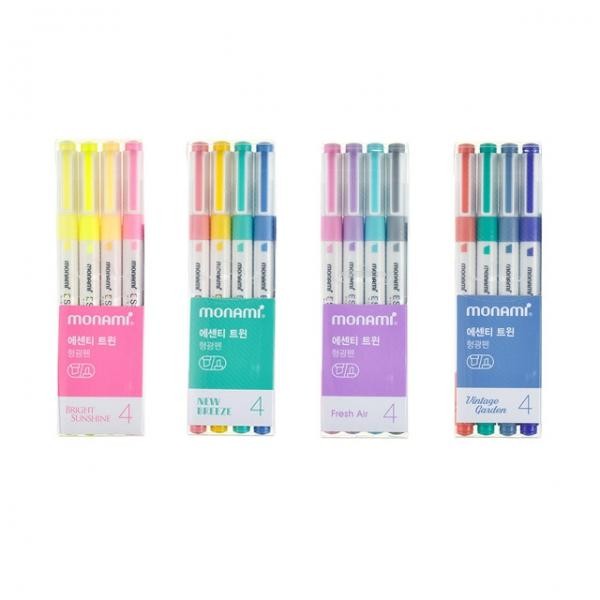 Bộ bút đánh dấu huỳnh quang đôi Essenti 4 màu dành cho cả thí sinh