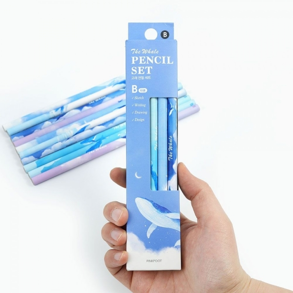 Bộ bút chì 10 con cá voi chì B Dụng cụ viết bút chì Bộ bút chì