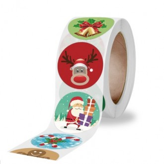 [Kho Byulbyeol] Nhãn dán cuộn Giáng sinh vui vẻ 1 cuộn 500 tờ Bao bì quà tặng 2,5cm