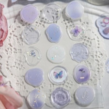 1 Tấm Tím Dập Nổi Epoxy Niêm Phong Sáp Tem Dán Thư Cói Cói Tem Sáp Ong Con Dấu Ba Chiều