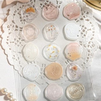 1 Tấm Cam Dập Nổi Epoxy Niêm Phong Sáp Tem Dán Thư Cói Cói Tem Sáp Ong Con Dấu Ba Chiều