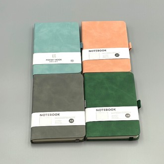 Nhật ký màu pastel A6 cam/xanh/xanh/xám
