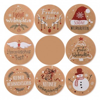 Giấy dán tường Giáng Sinh Kraft 2.5cm 1 cuộn (500 miếng)