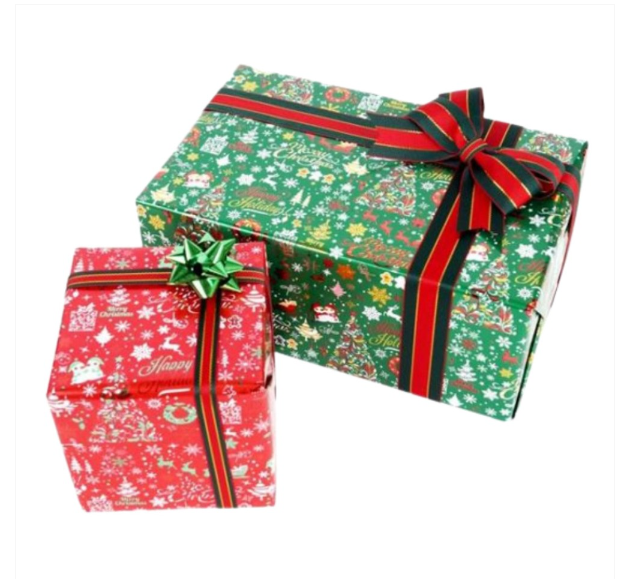 Giấy gói cuộn kim loại Giáng sinh (trung bình) ngẫu nhiên