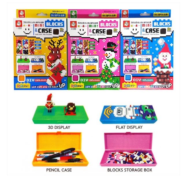 Hộp bút chì giáng sinh 6000 khối mini 1 chiếc được gửi ngẫu nhiên