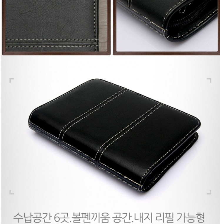 2024 40 phần kích thước di động dây kéo màu đen nhật ký 6 lỗ nhật ký mô hình nhỏ quý giá