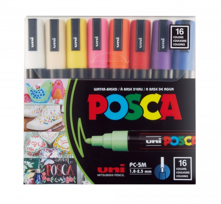 Bộ bút viết dấu POSCA Mitsubishi 5M 16 màu PC5M16C