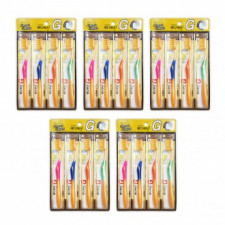 Bàn chải đánh răng Medicare G Gold 4 chiếc 5 đôi lông mịn vàng Bàn chải đánh răng vàng nano kháng khuẩn lông mỏng